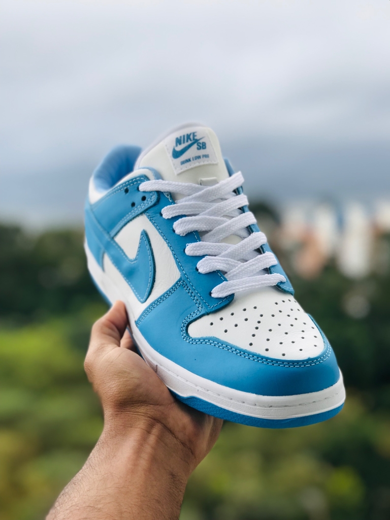 low nike dunks blue