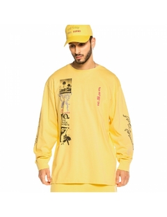 Grimey Yoga Fire Long Sleeve Tee Yellow