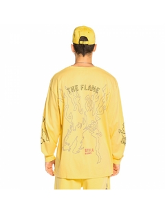 Grimey Yoga Fire Long Sleeve Tee Yellow - Perfect Outfit MX