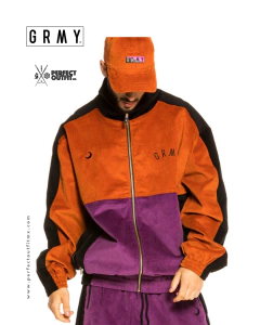 Grimey Nite Marauder Corduroy Track Jacket Brick