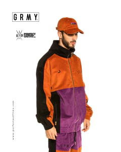 Grimey Nite Marauder Corduroy Track Jacket Brick on internet