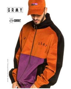 Grimey Nite Marauder Corduroy Track Jacket Brick - Perfect Outfit MX