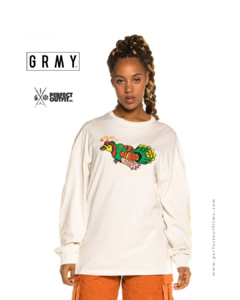 Grimey Liveution Long Sleeve Tee White