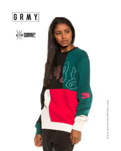 Grimey Yoga Fire Crewneck Black - Perfect Outfit MX