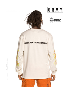 Grimey Liveution Long Sleeve Tee White - comprar en línea