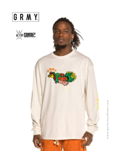 Grimey Liveution Long Sleeve Tee White