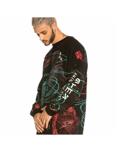 Grimey Call Of Yore All Over Print Long Sleeve Tee Black on internet