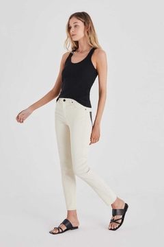 PANTALON KATY SL ECRU LEATHER