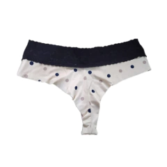 Kit Com 5 Calcinhas Fio Duplo com Renda Extra Conforto em Viscolycra - Dia & Noite Moda Intima.