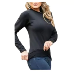 BLUSA SEGUNDA PELE PELUCIADA PRETA na internet