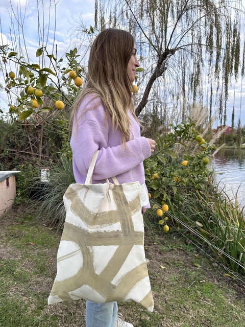 Beige shop tote bag