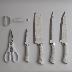 Juego cuchillos Gourmet alveolado Blanco