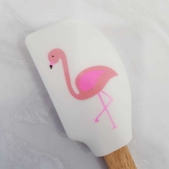 Imagen de Espátula Silicona Mango Madera Decoradas