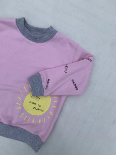 Buzo Pajarito Rosa y Gris - comprar online