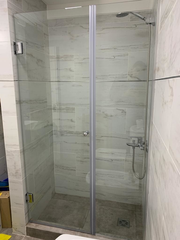 Mezclado Redada Festival Mampara de Baño - Puerta Rebatible con bisagra Vidrio Pared