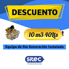 Equipo instalado GNC 5ta Generacion 10 m3 40 Lts