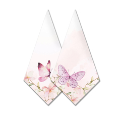 GUARDANAPO BORBOLETA FLORAL UN NA COMPRA 1 UN GANHE 1 AMERICANO ROSA POLIESTER