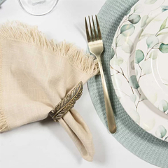 KIT 4 PEÇAS ARGOLA PARA GUARDANAPOS FOLHA VINTAGE UN - comprar online