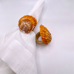 PORTA GUARDANAPO CONCHAS VERMELHAS