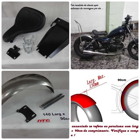 Kit Intruder 125 Bobber Paralama 90cm Banco Placa Lateral - Escorrega o  Preço