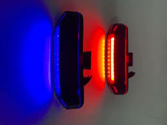 Luz De Bicicleta Led Recargable 100 Lumens Rojo Y Azul