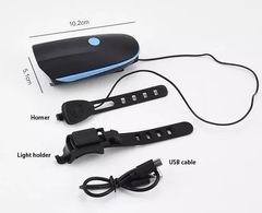 Luz Led Delantera Bicicleta Bocina Carga Usb Ciudad Aventura - comprar online