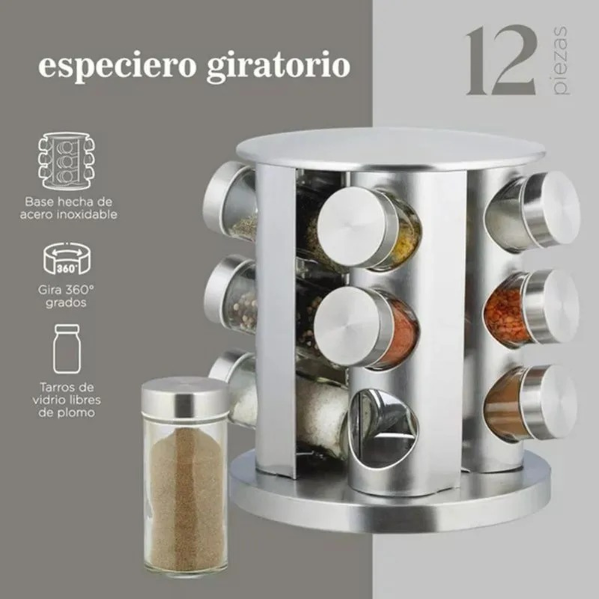 ORGANIZADOR DE ESPECIAS 12 PIEZAS