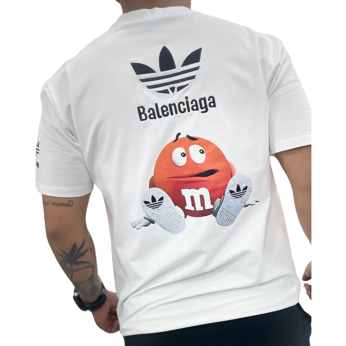 Camiseta Blanca Poleras Balenciaga Hombre Polera Estampada Poleras