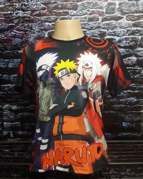 Camiseta Camisa Estampada Full Anime Naruto Aldeia da Folha