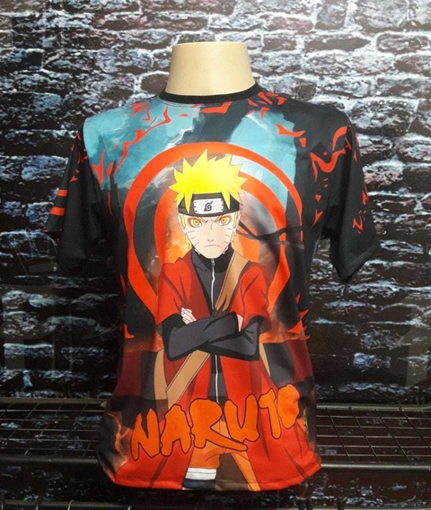 Camiseta Camisa Estampada Full Anime Naruto Aldeia da Folha