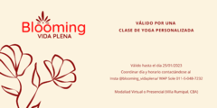 INVITACIÓN SIN CARGO A UNA CLASE DE YOGA PERSONALIZADA