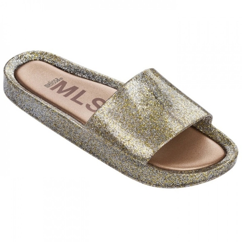 melissa beach slide glitter prata