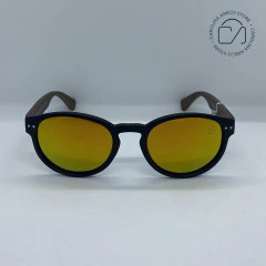 ÓCULOS DE SOL MADEIRA REDONDO POLARIZADO AMARELO (CY2206)