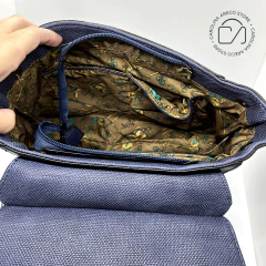 BOLSA AZUL TIRACOLO AVELUDADA (T163) - Carolina Areco Store