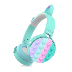 Imagen de Auriculares con Orejas CAT EAR SY-950 Inalámbricos Rosa/Verde