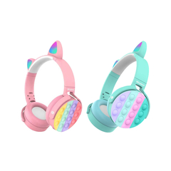 Auriculares con Orejas CAT EAR SY-950 Inalámbricos Rosa/Verde