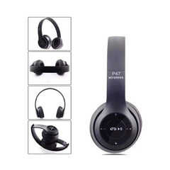 AURICULARES INALÁMBRICOS P47 VINCHA MANOS LIBRES SD FM NEGRO - comprar online