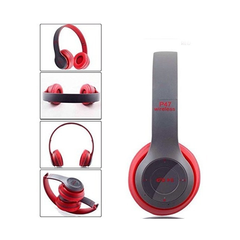 AURICULARES INALÁMBRICOS P47 VINCHA MANOS LIBRES SD FM ROJO - comprar online