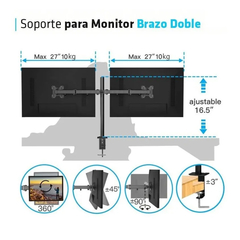 Soporte Para Monitor 10 A 27 Pulgadas 10 Kg Brazo Doble en internet