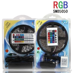 Tira Luces Led 5050 RGB 5 Metros Kit Control + Fuente - CUMBRE MEGACOMPU