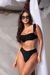 Biquini Babado Alça Opcional Hot - Black Canelado - Atacado Store Guette