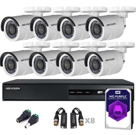 Kit de Video Vigilancia Hikvision 8 cámaras.