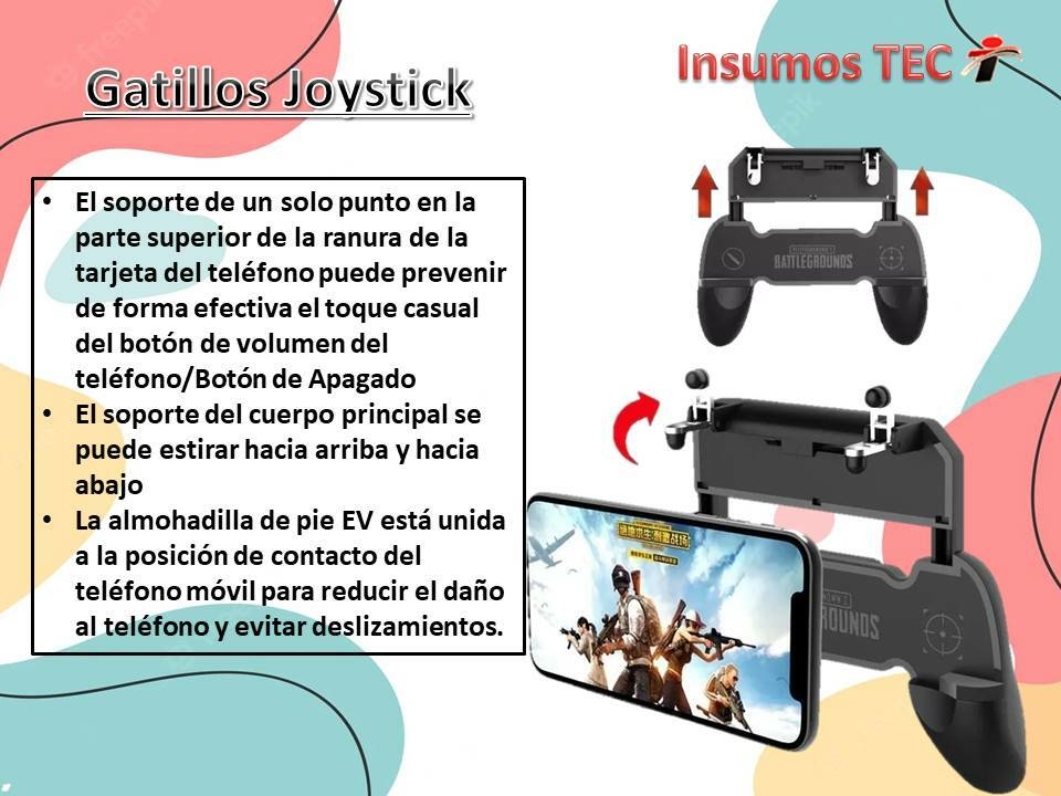 Game Pad Joystick W10 com Gatilho L1 R1 p/ Jogos FPS