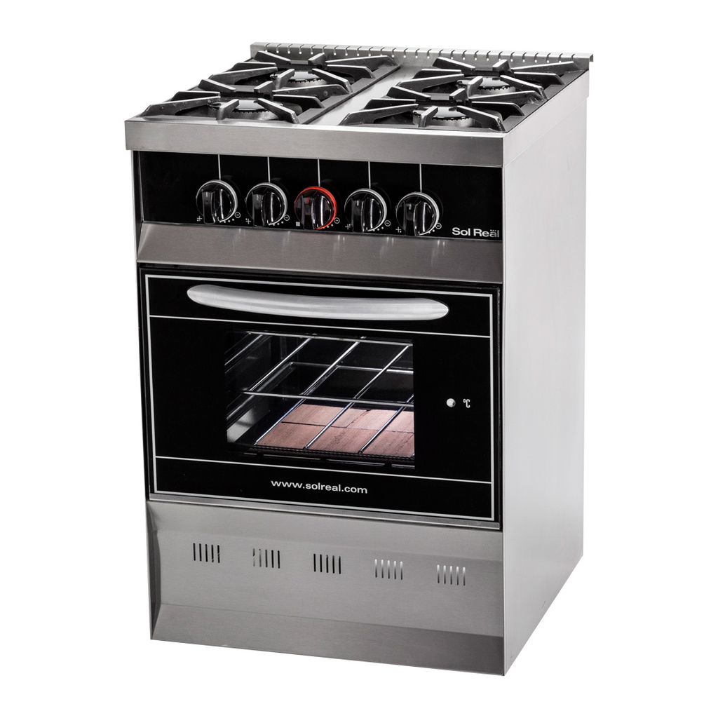 Cocina Sol Real 4 Hornallas 516V Inoxidable Esmerilado