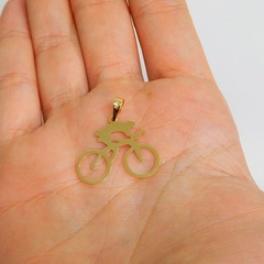 Pingente Bicicleta com Ciclista Ouro18K - comprar online