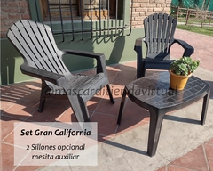 SET X 2 SILLONES CALIFORNIA NEGROS MASCARDI + MESA AUXILIAR - comprar online