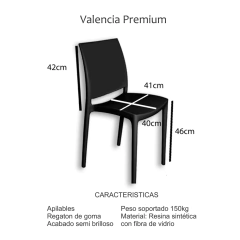 Promo x 6 Sillas Valencia negras - Mascarditiendavirtual