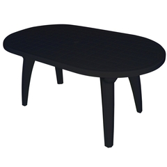 Mesa Plastica Oval Negra Mascardi