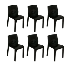Set 6 Sillas Paris negras Premium Mascardi