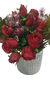 Arranjo de mini rosas com eucalipto e folhagens - Vintage Decoração